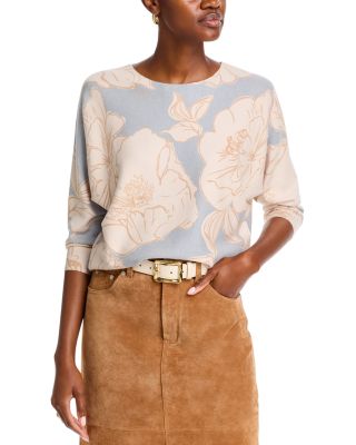 Sioni Floral Print Dolman Sleeve Sweater