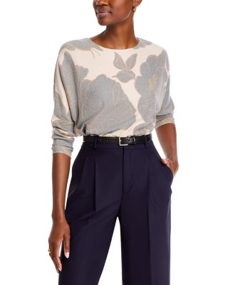 Sioni Floral Print Dolman Sleeve Sweater