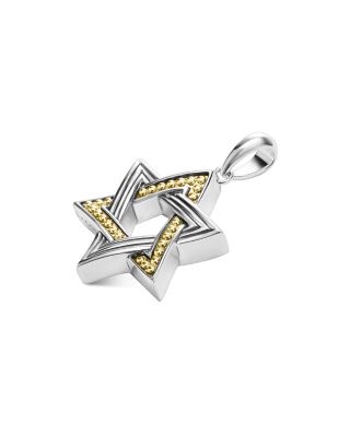 Men's 18K Yellow Gold & Sterling Silver Anthem Star of David Amulet Pendant