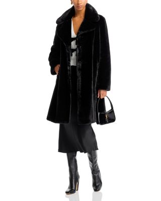 Faux-Fur Coat with Wide Lapels - Exclusive