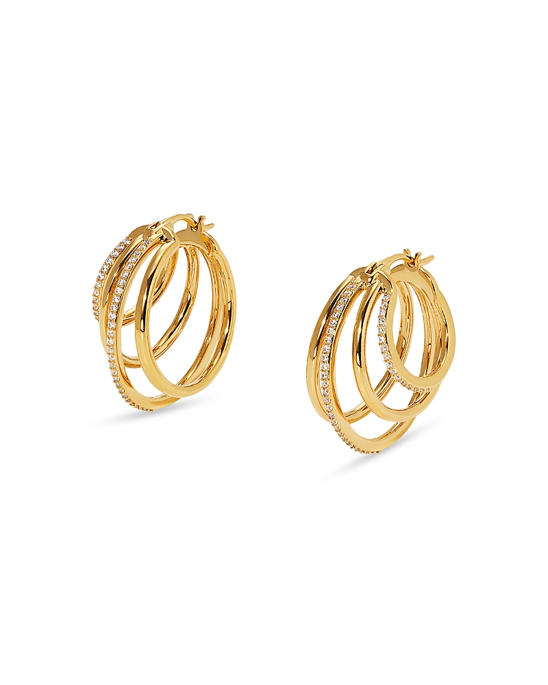 Shop Nadri Cubic Zirconia Juno Quadruple Hoop Earrings In Gold