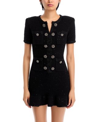 【関税&送料込】Self Portrait Multicolor Tweed Mini Dress SELF-PORTRAIT Sequin-embellished bouclé-tweed mini dress