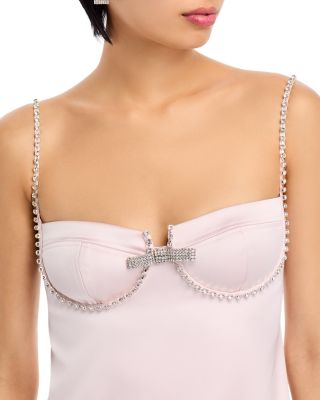 Satin Diamante Mini Dress