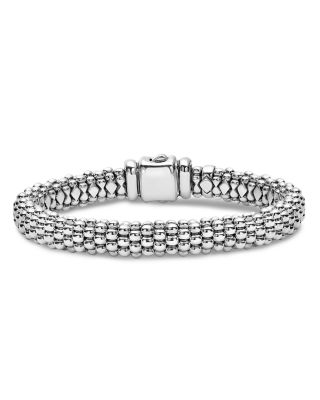 Sterling Silver Signature Caviar Oval Rope Bracelet