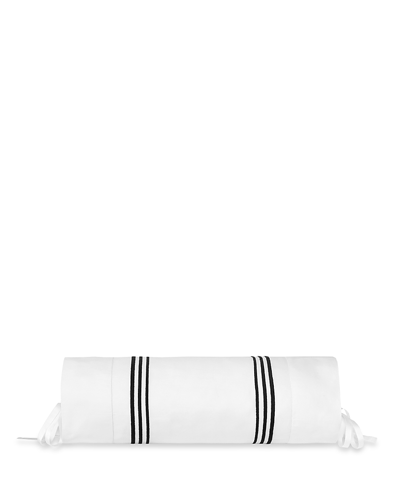 Pratesi Tre Righe Splendore Neckroll Sham In White/black