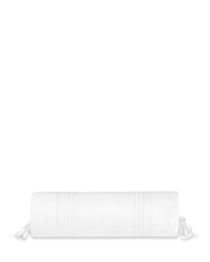Pratesi Tre Righe Splendore Neckroll Sham In White/white