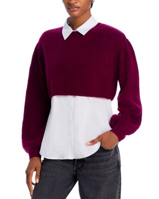 Cinq à Sept - Landry Diamond Knit Cropped Sweater