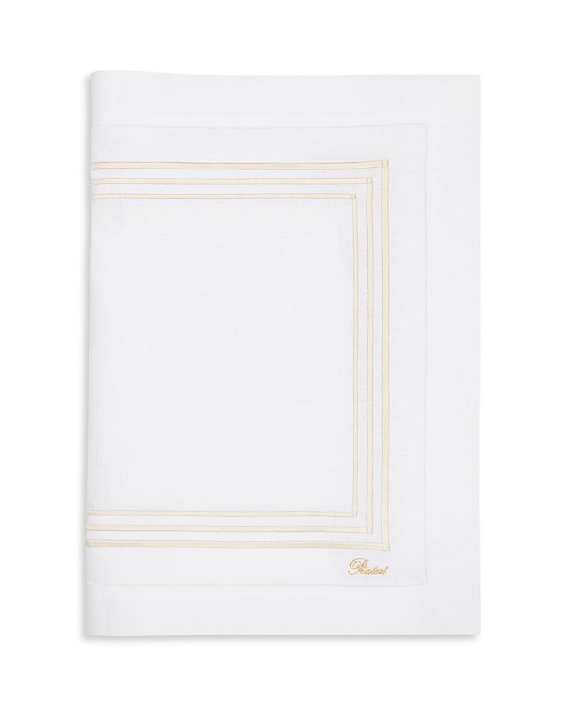 Pratesi Tre Righe Table Runner, 15 X 90 In White/beige