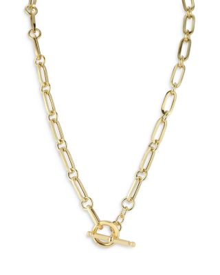 AQUA - Paperclip Chain Collar Necklace in 14K Gold Plated, 18" - Exclusive