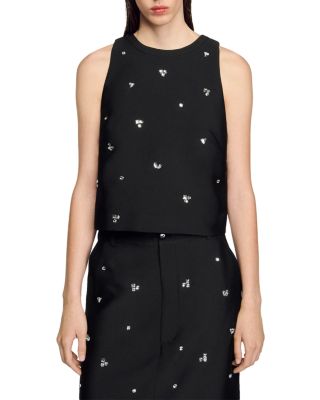 Sandro - Storm Embellished Crop Top