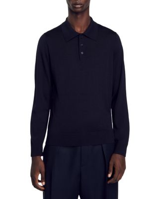 Sandro - Fine Knit Wool Polo Shirt