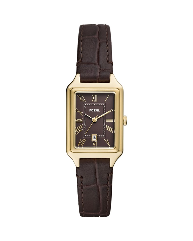 Fossil Raquel Three Hand Watch, 23mm X 38mm In Brown