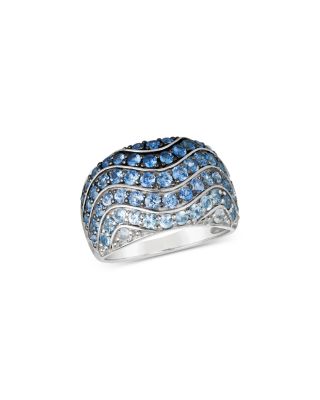 Bloomingdale's Fine Collection Sapphire Ombre & White Sapphire Statement Ring in 14K White Gold