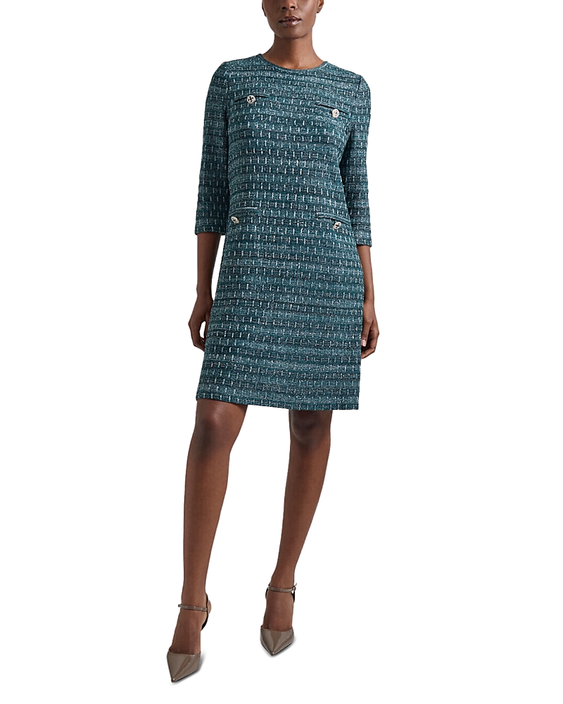 Misook Metallic Tweed Shift Dress