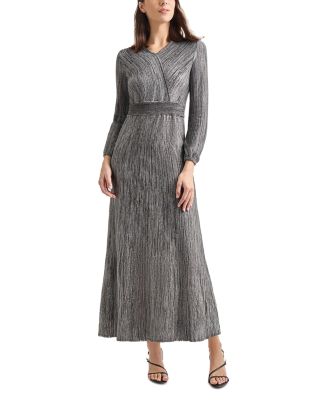 Misook Bishop Sleeve Jacquard Knit Maxi Dress - Heritage Fit
