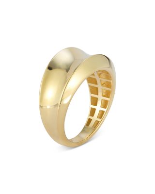Polished Concave Statement Ring in 14K Yellow Gold