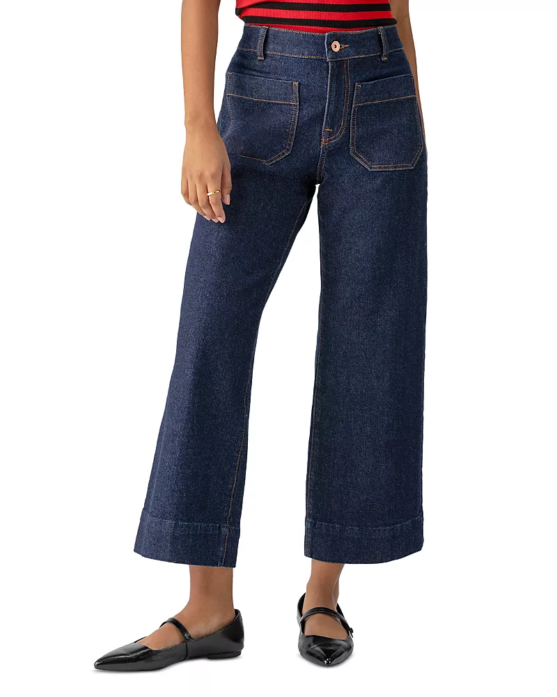 Sanctuary The Marine High Rise Cropped Wide Leg Jeans in Magnetic