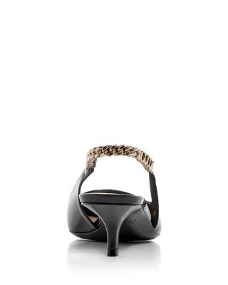 【送料&関税込】Gucci Signoria Logo Plaque Slingback Pumps Gucci Signoria slingback pump in black patent leather
