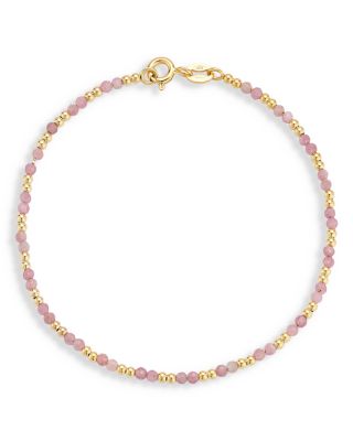 Moon & Meadow - Moon & Meadow 14K Yellow Gold Chalcedony Bead Bracelet