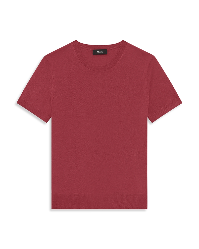 Theory Wool Top In Deep Rose