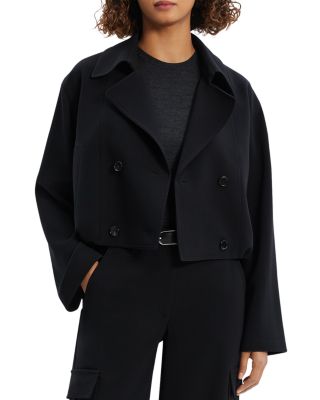 Theory - Admiral Crepe Cropped Trench Jacket