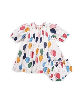 Pink Chicken - Girls' Stevie Balloon Print Puff Sleeved Dress Set - Baby