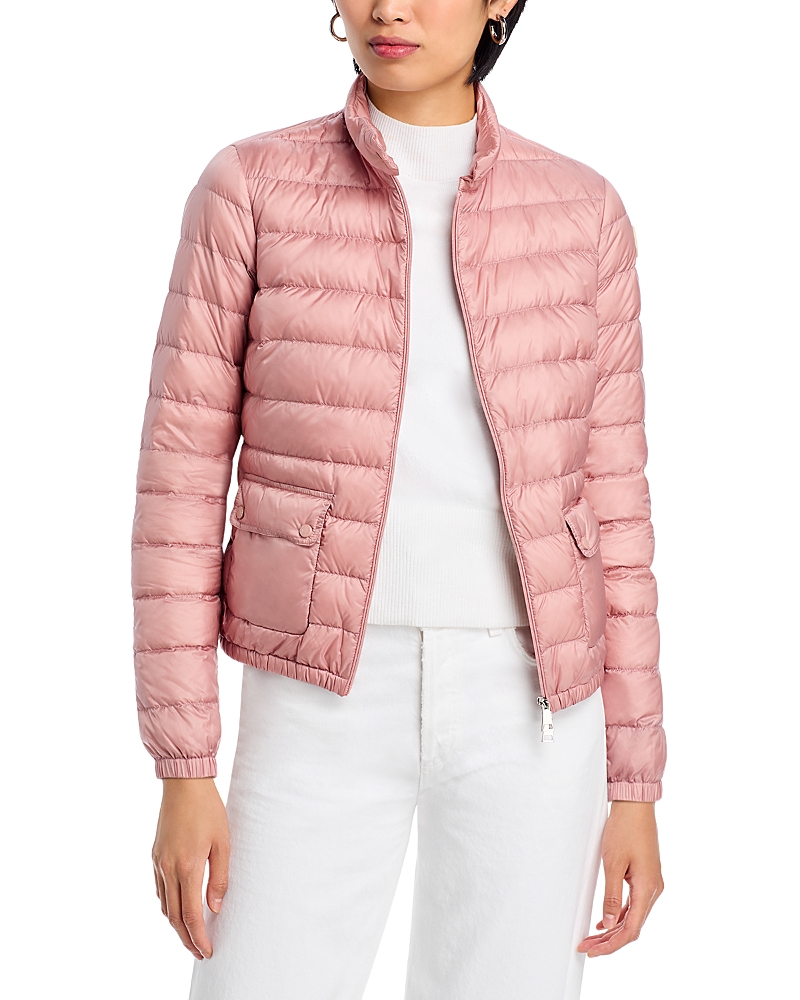 Moncler Light Pink Lans Packable Short Down Jacket In Pink