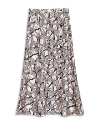 June Twill Chain Print Silk Skirt 