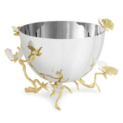 Butterfly Ginkgo Gold Serving Bowl