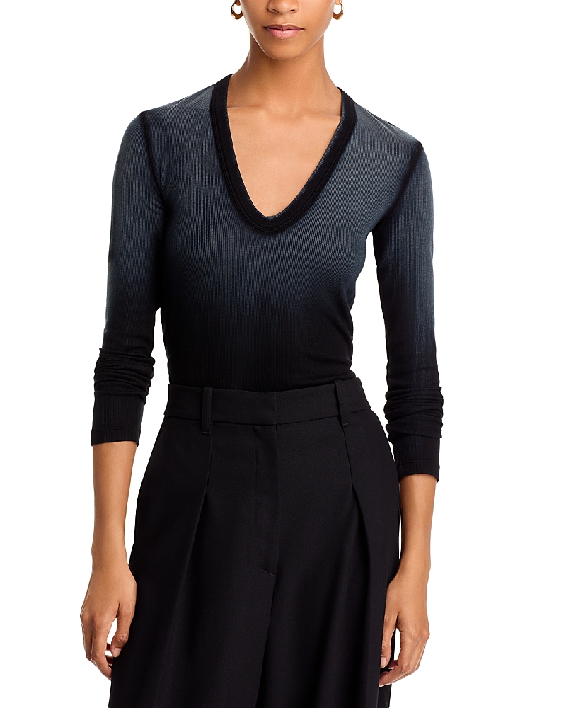 Cotton Citizen Verona U Neck Tee In Black Cast
