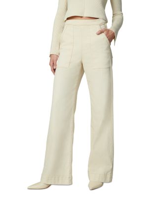 Joe's Jeans - The Side Zip High Rise Wide Leg Trouser Jeans in Creme Brulee