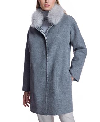 Reversible Check Woolblend Coat