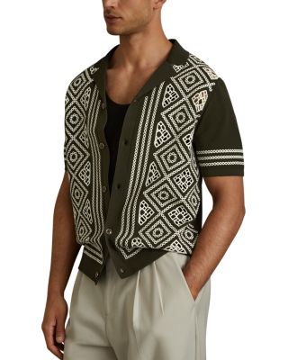 REISS - Stefano Embroidered Camp Shirt