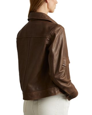 REISS Hanson Leather Trucker Jacket | Bloomingdale's