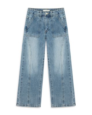 Girls' Seamed High Rise Wide Leg Jeans in Indigo - Big Kid