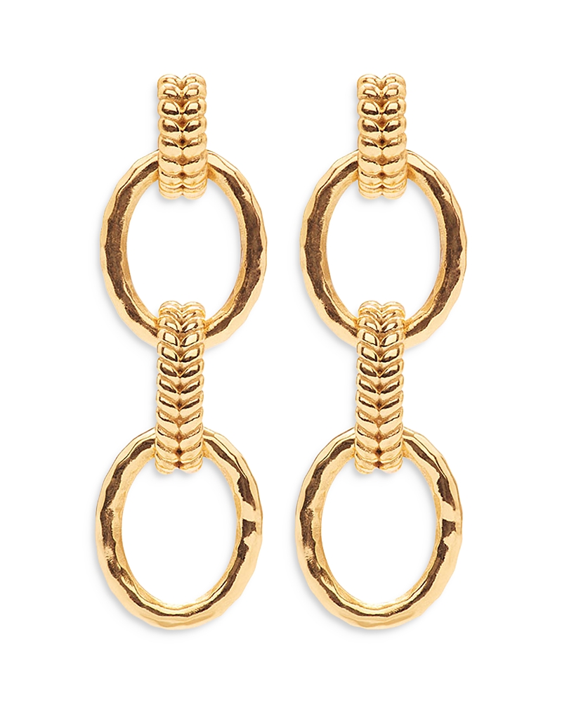 Capucine De Wulf Cleopatra Link Double Drop Earrings In Gold