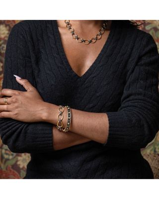 Berry Two-Tone Hinged Bangle Bracelet