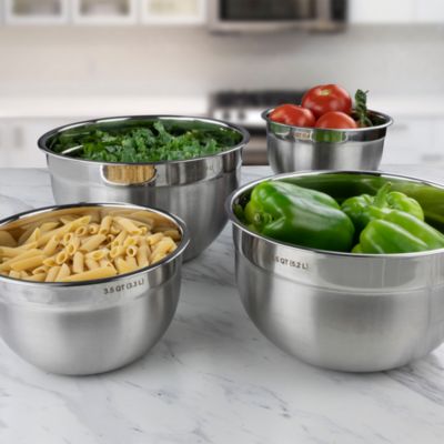 Stainless Steel Mixing Bowls, Set of 4