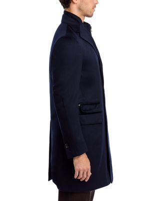 Wool Topcoat with Zip Out Microsuede Bib 