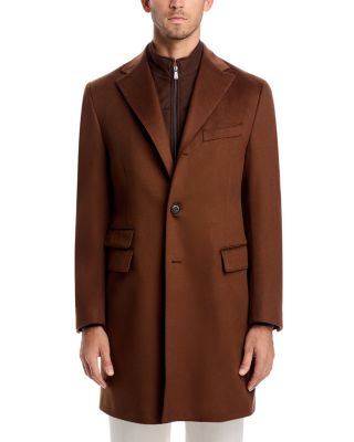 Wool Topcoat with Zip Out Microsuede Bib 