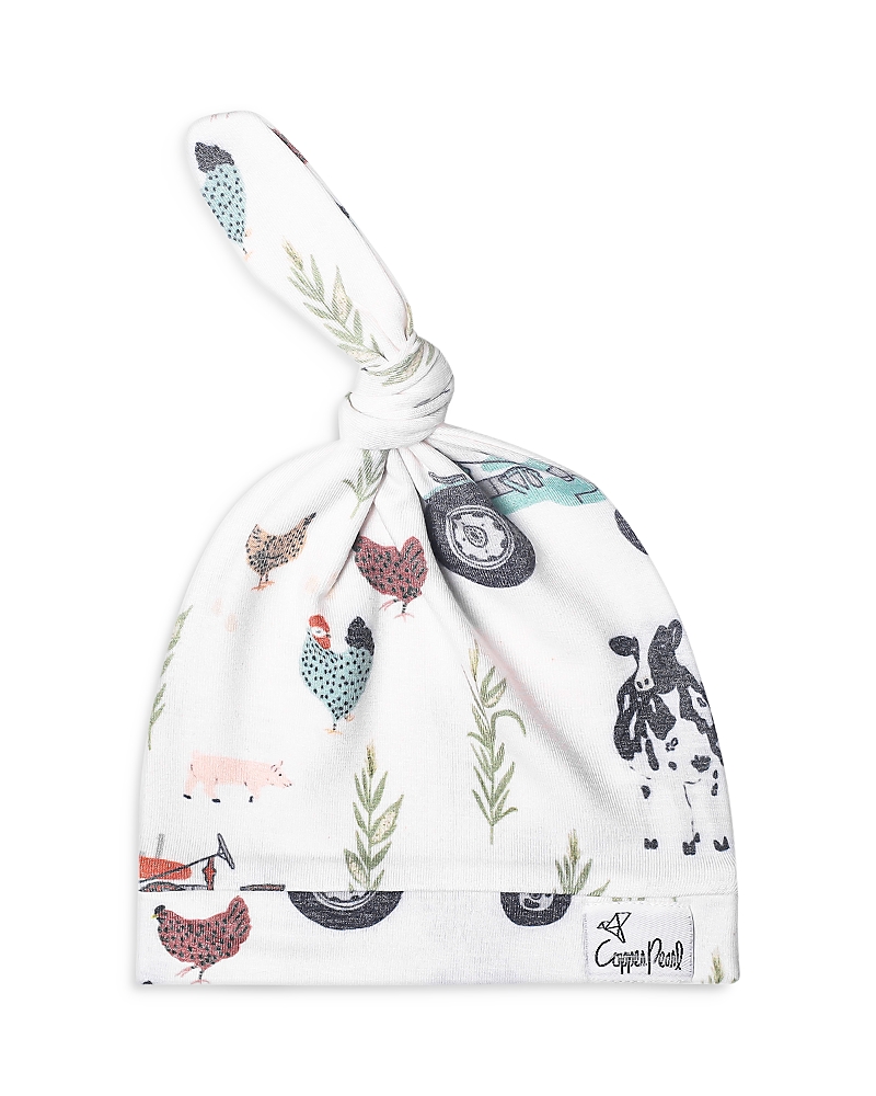Copper Pearl Jo Top Knot Hat, 0-4 Months In White