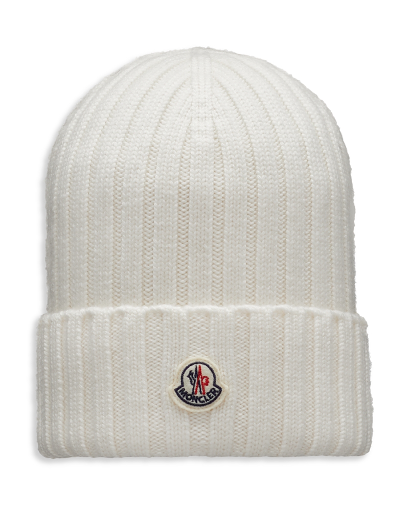 Moncler Wool Beanie In White
