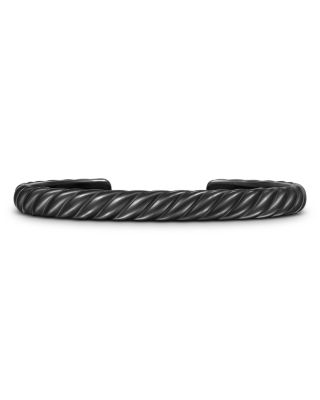 David Yurman - Men's Sculpted Cable Cuff Bracelet in Black Titanium, 7mm