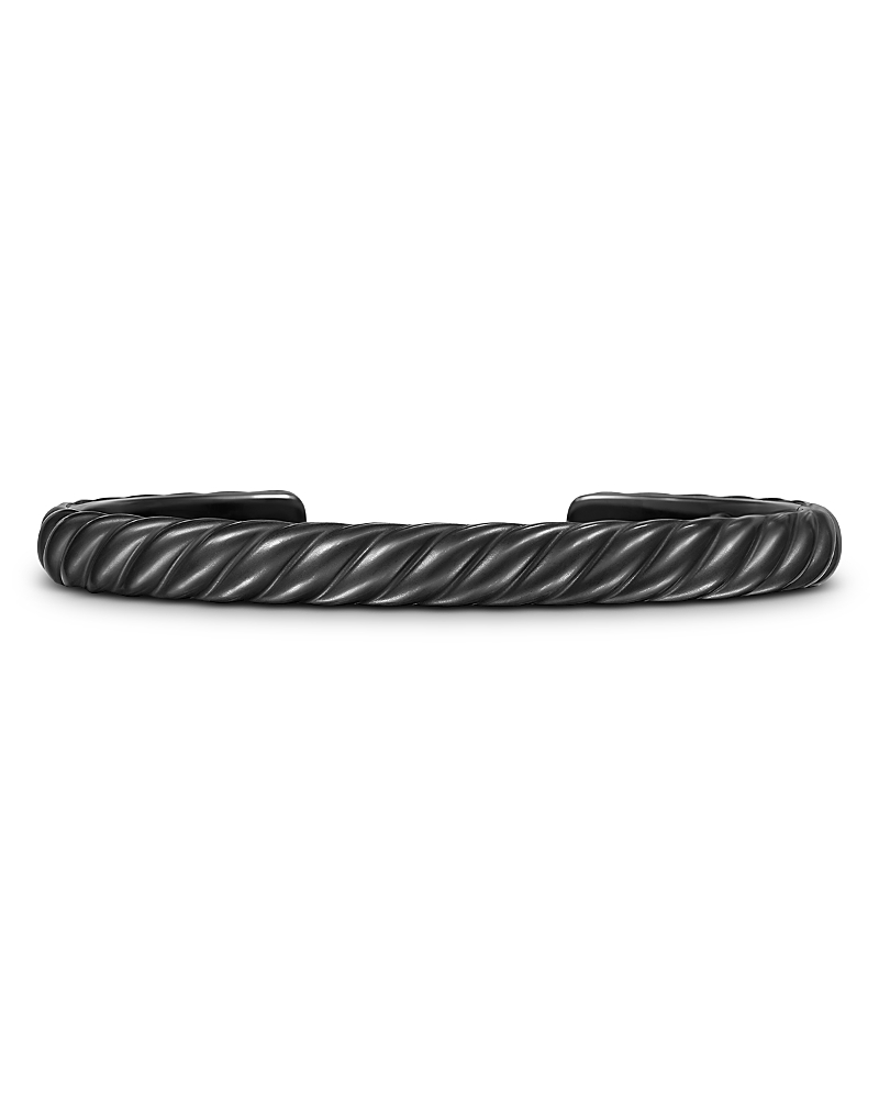 David Yurman Men's Sculpted Cable Cuff Bracelet in Black Titanium, 7mm