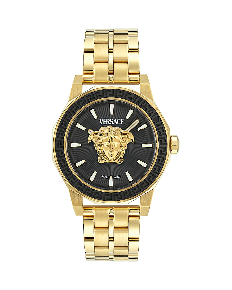 Versace Medusa Deco Bracelet Watch In Black/gold