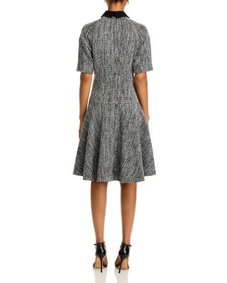 Metallic Tweed Flounce Dress