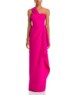 One Shoulder Side Drape Gown