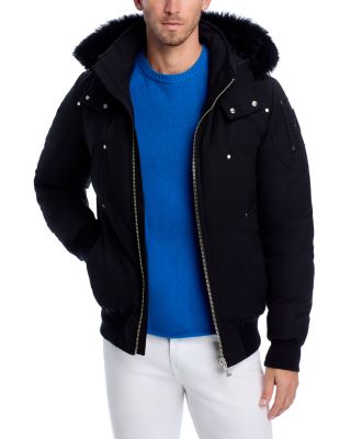 Moose Knuckles - Shearling Trim Down Bomber Jacket