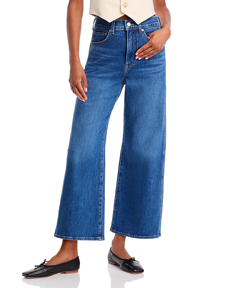 Veronica Beard Taylor High Rise Wide Leg Jeans In Bright Blue In Serendipity