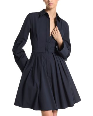 Michael Kors Collection - Long Sleeve Poplin Shirt Dress